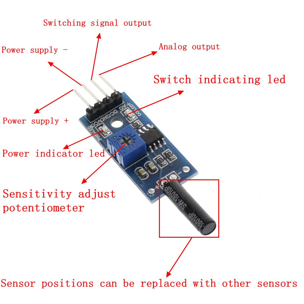 Tilt Vibration SW-180 Sensor Switch Module